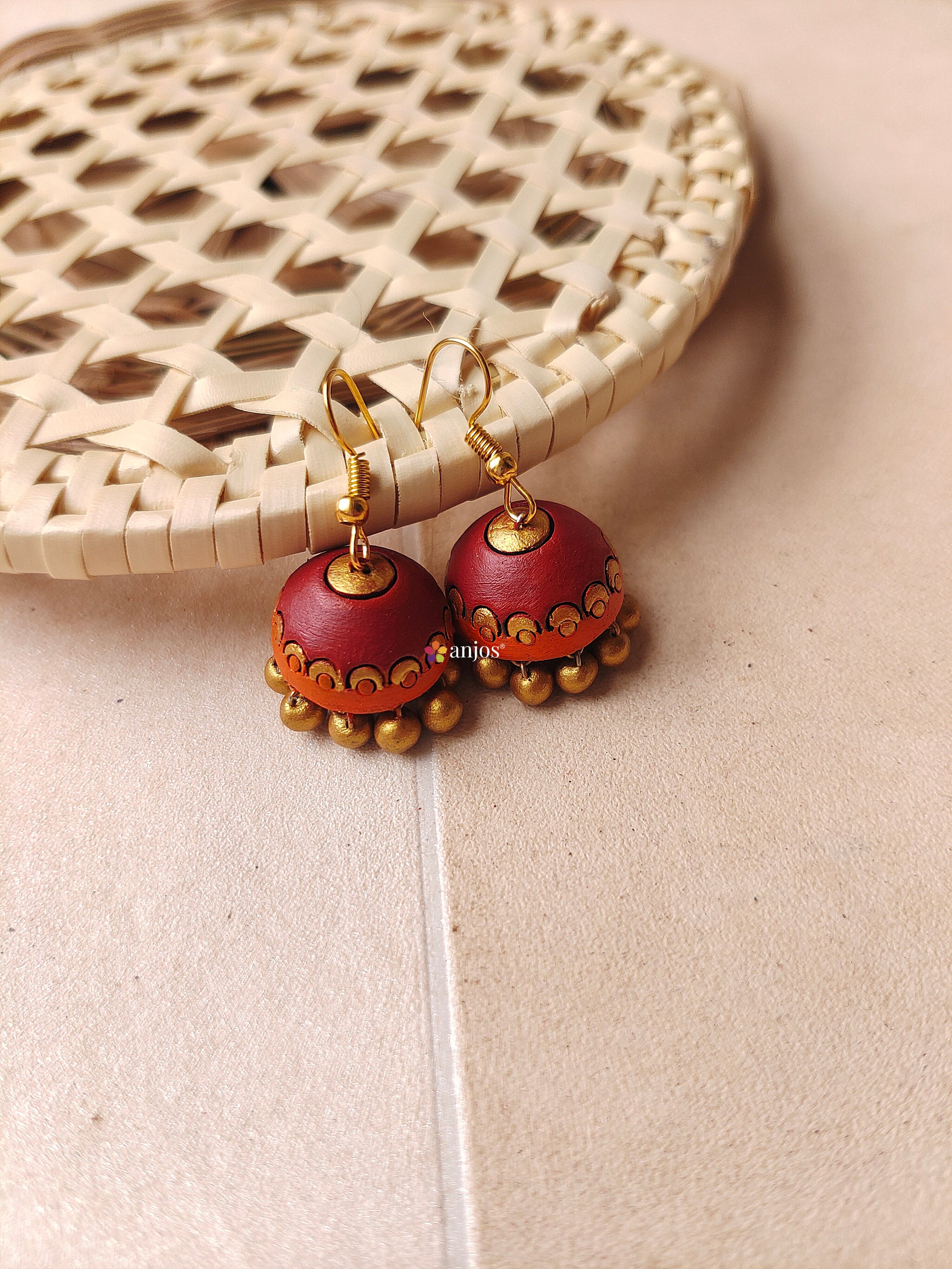 Sunset Symphony Terracotta jhumka