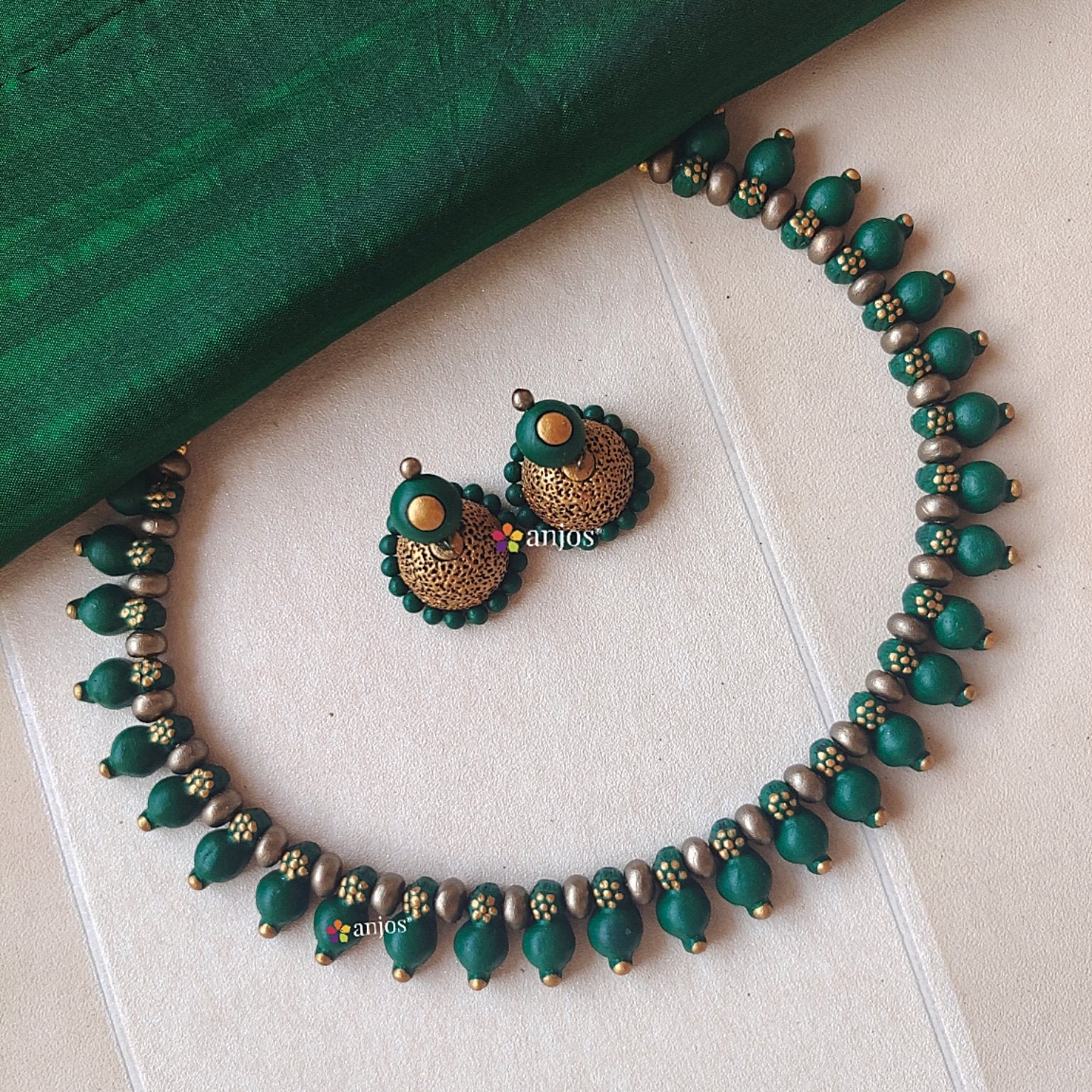 Floral Beaded Terracotta Jewellery