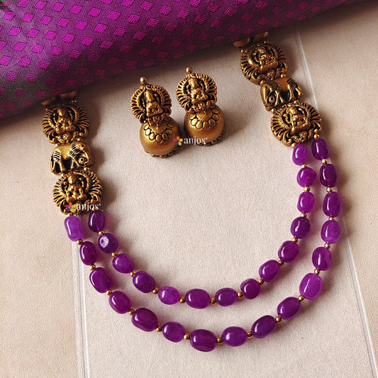 Purple Beaded Terracotta jewellery