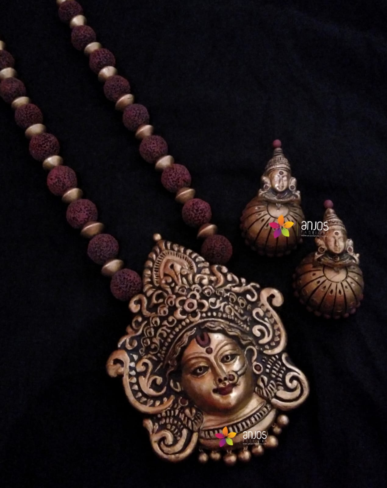 Lakshmi amman Face Terracotta Neckset