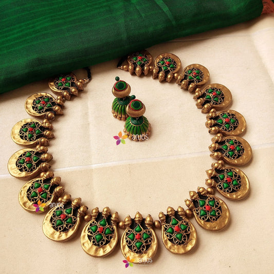 Half centric Designer Terracotta Neckset