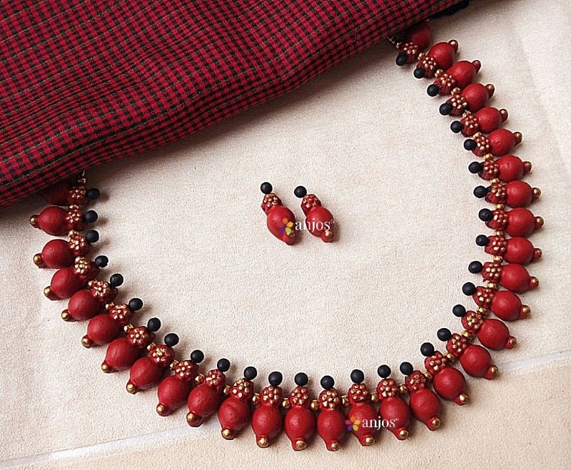 Floral Beaded Terracotta jewellery