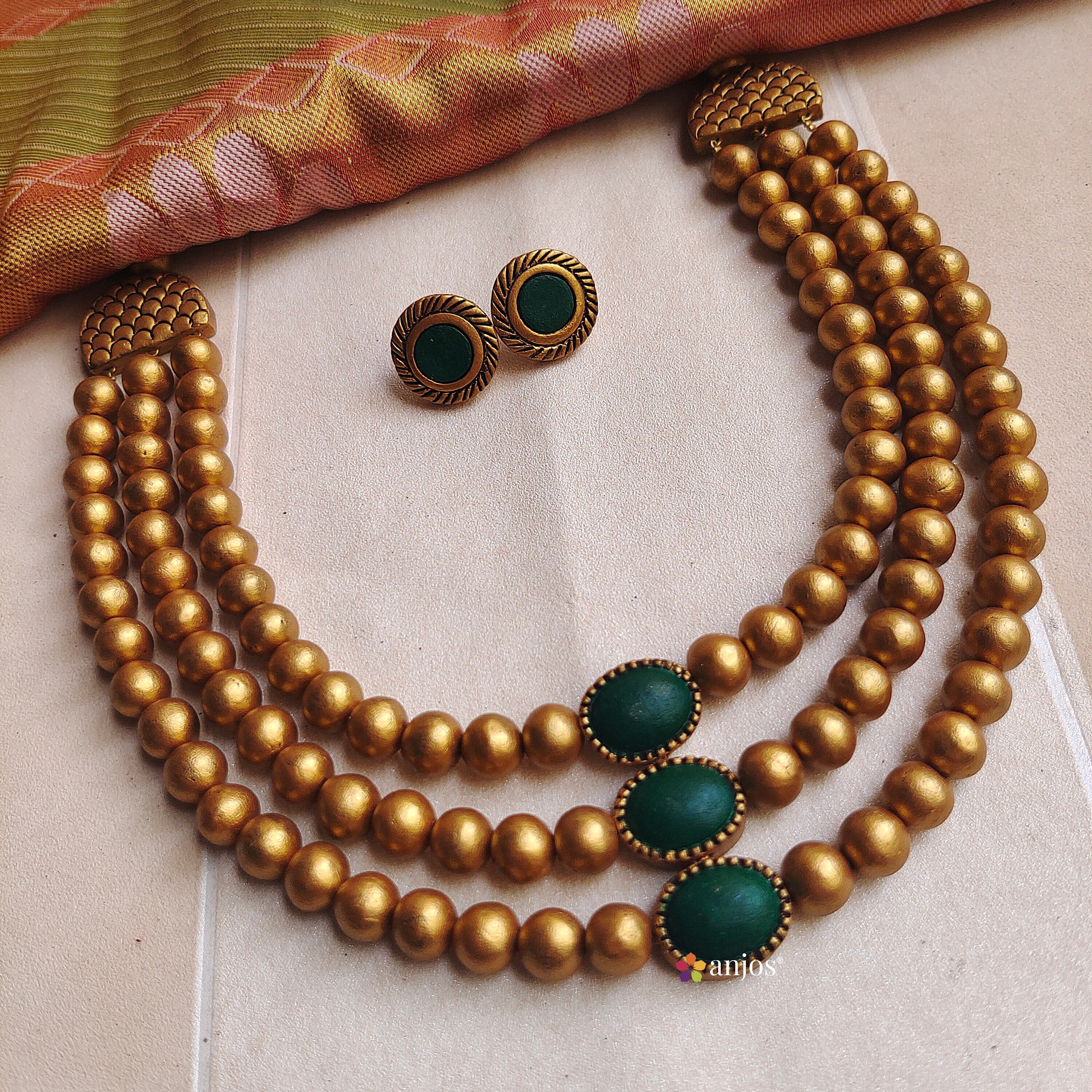 Triple layered Teracotta Jewellery