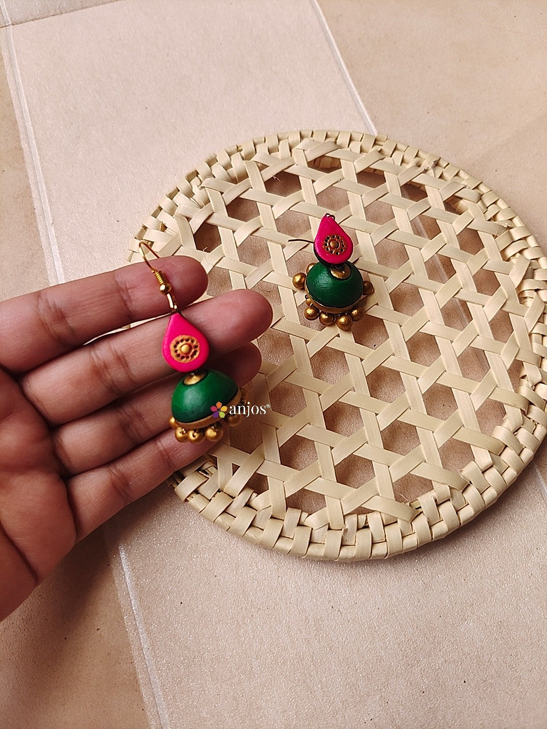Droplet jhumka Terracotta