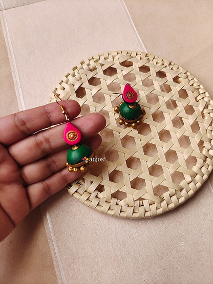Droplet jhumka Terracotta
