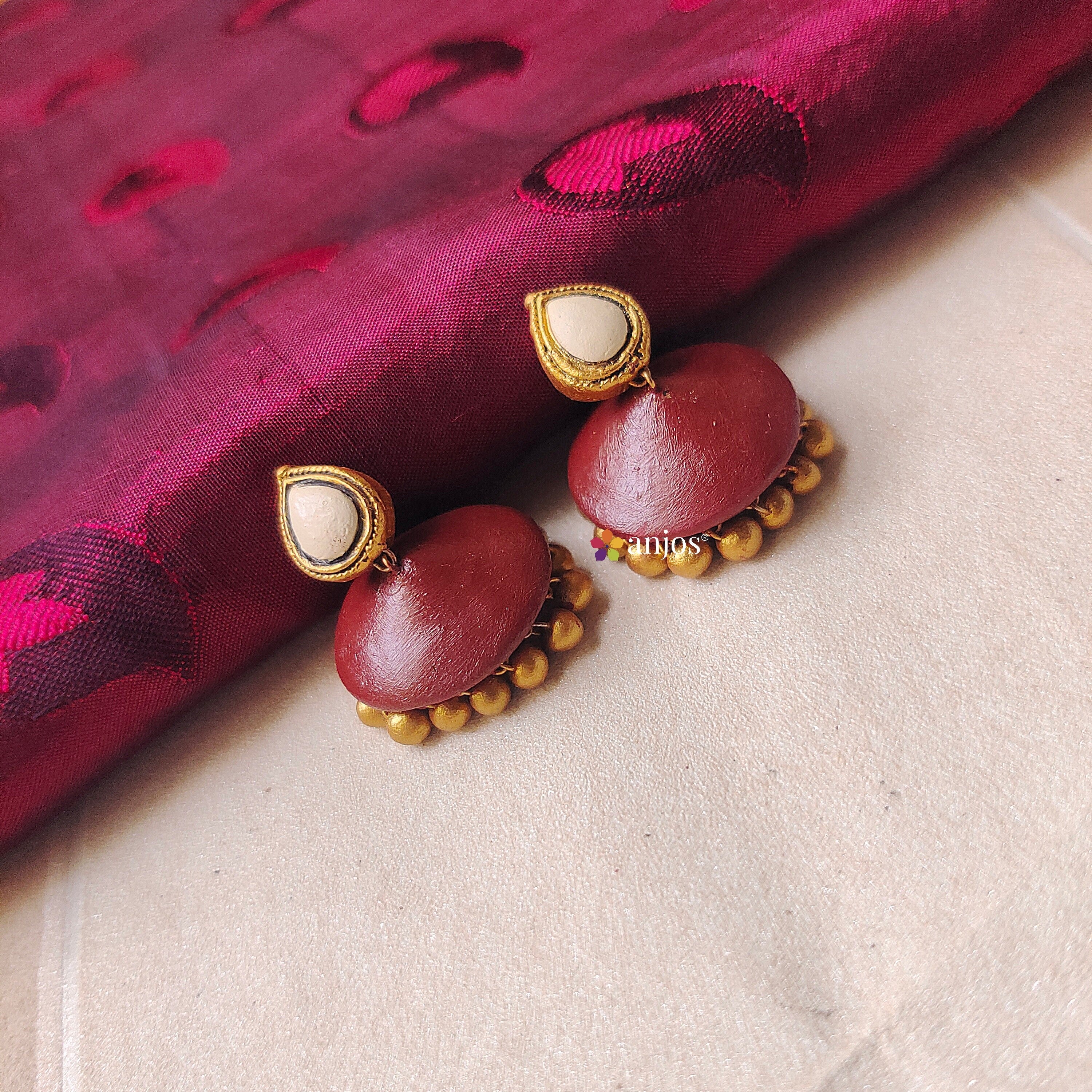 Maroon vibes Terracotta jewellery