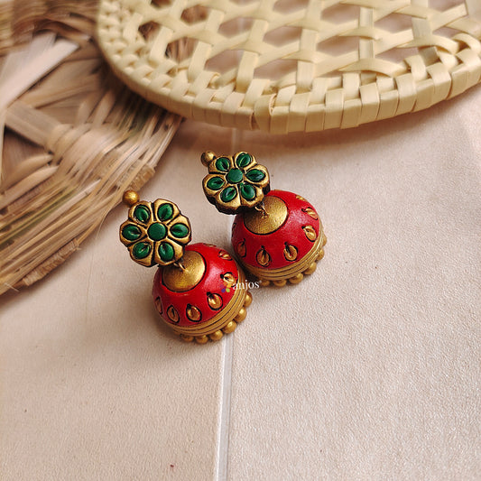 Nature's Bloom Terracotta jhumka