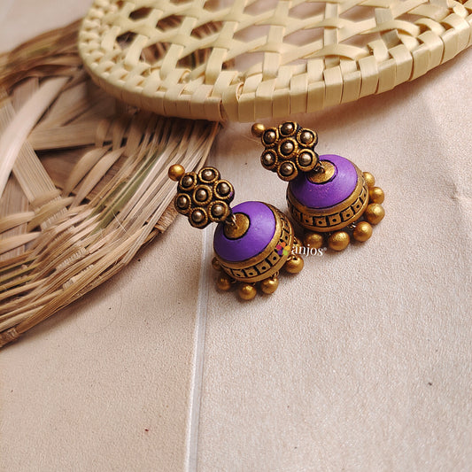 Mauve Melody Terracotta Jhumka
