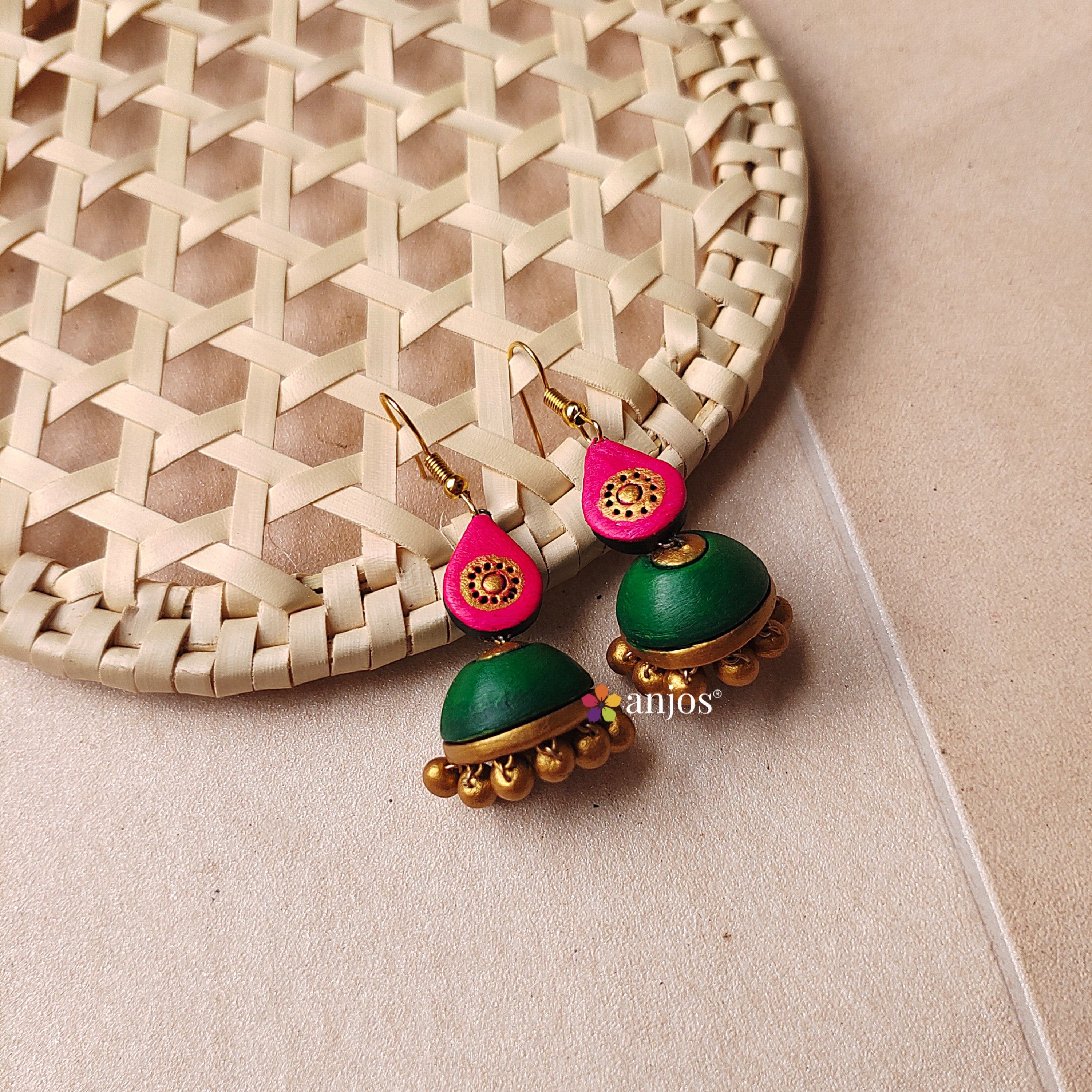 Droplet jhumka Terracotta