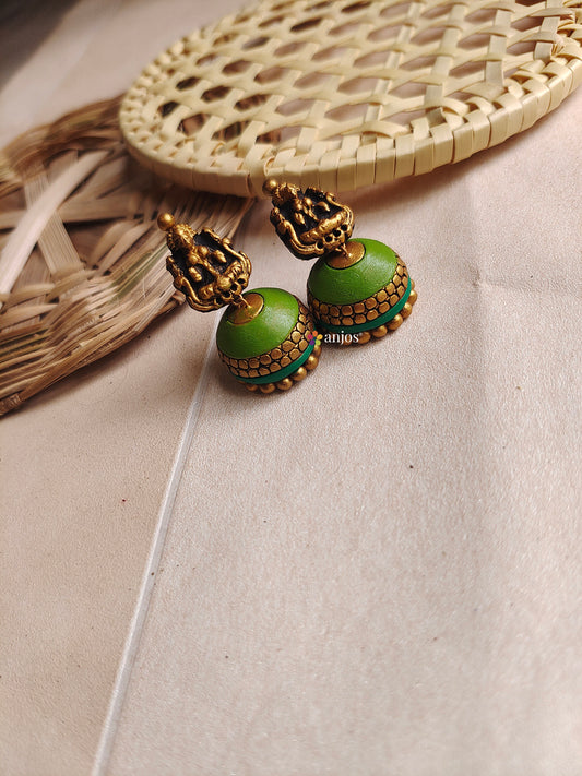 Green Shaded Terracotta jhumka