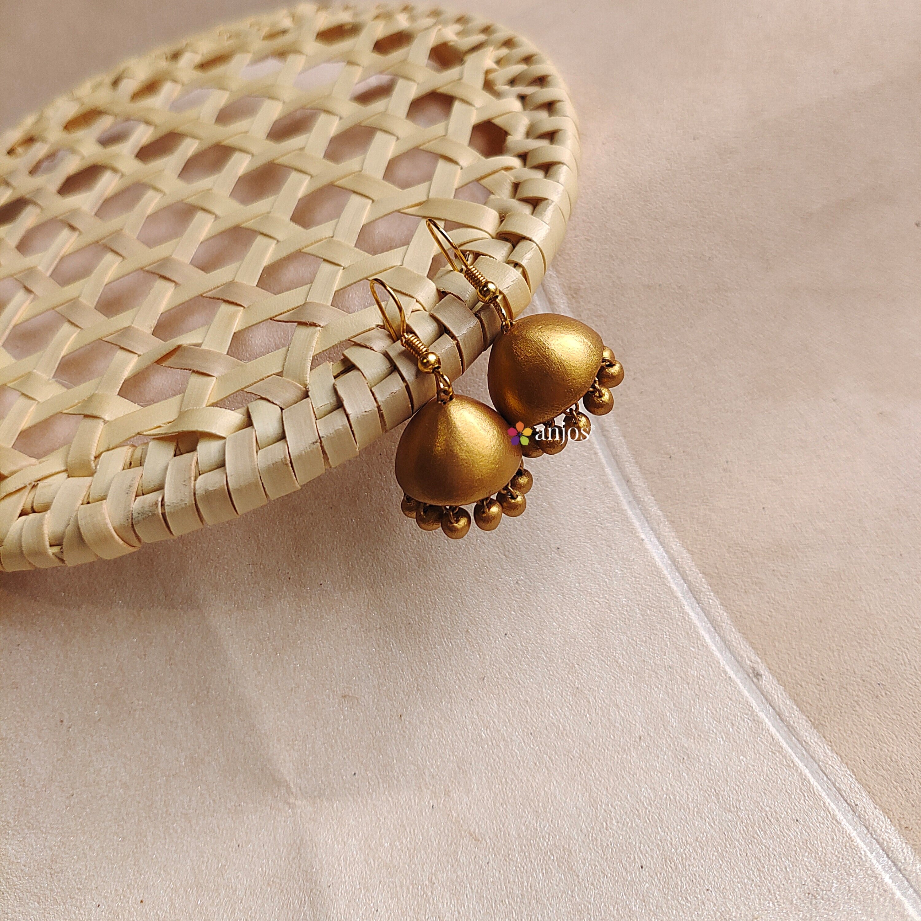 Antique Gold Terracotta Jhumka