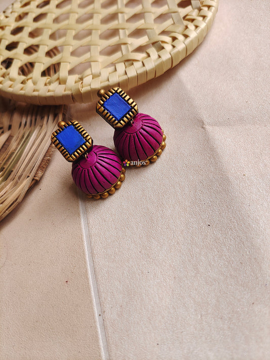Magenta Terracotta Jhumka