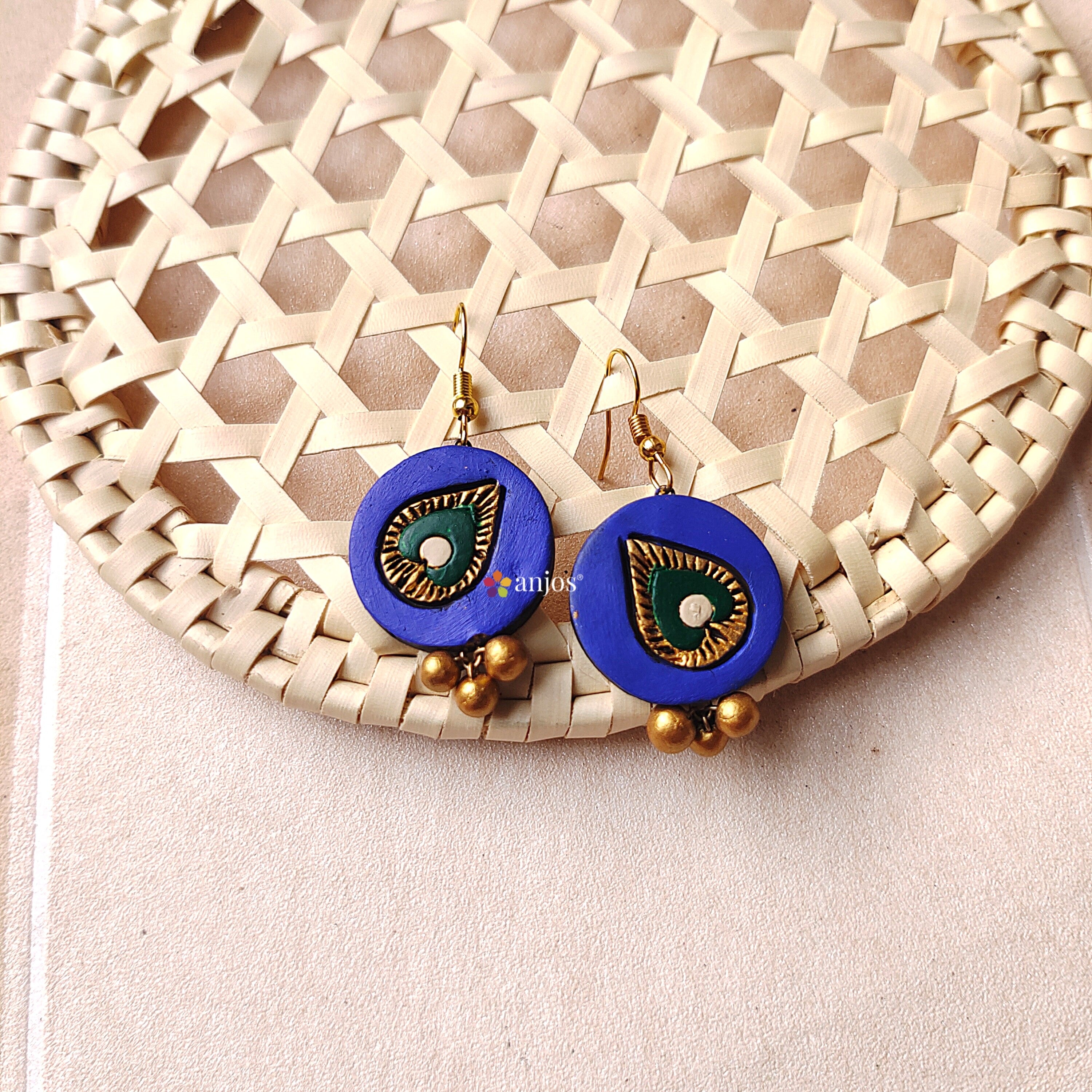 Feather Drop Terracotta Earring