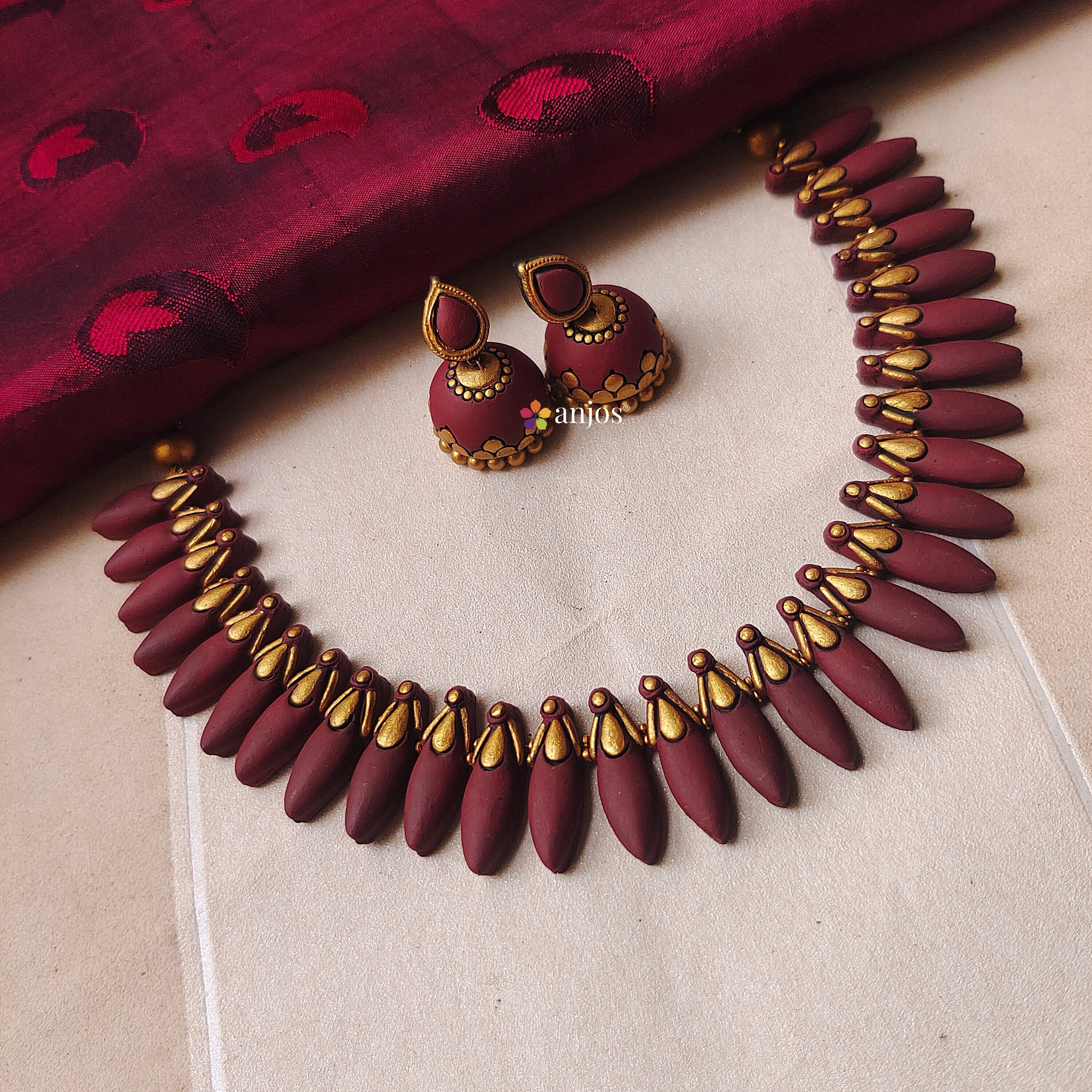 Maroon Mirage Terracotta Jewellery