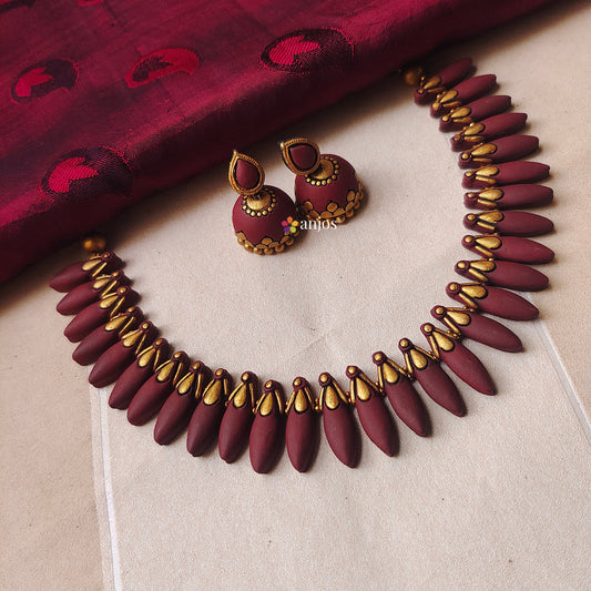 Maroon Mirage Terracotta Jewellery