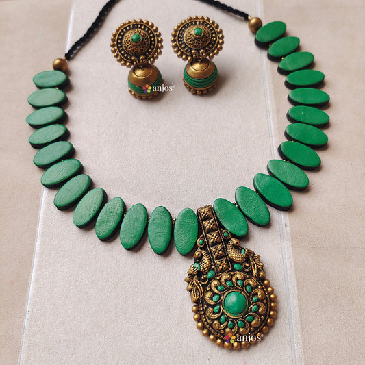 Peacock Petals Terracotta Jewellery