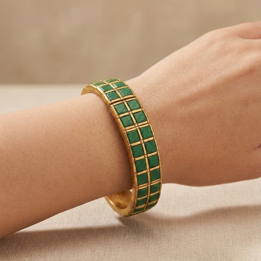 Square charm Terracotta Bangle