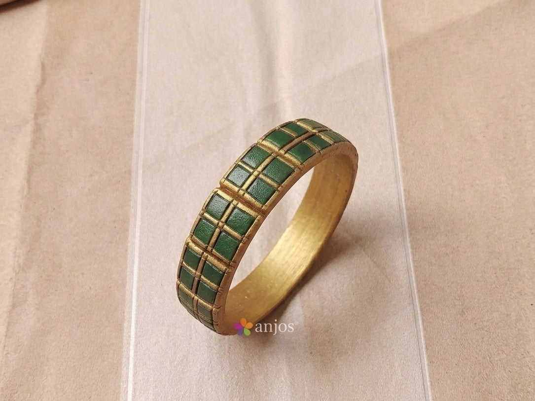 Square charm Terracotta Bangle
