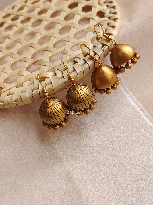 Antique Terracotta Jhumkas(pack of 2)