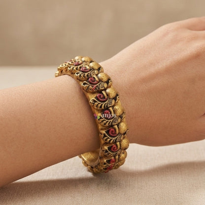 Peacock Terracotta Bangle
