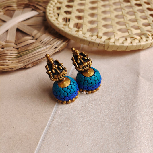 Blue Harmony Terracotta Jhumka