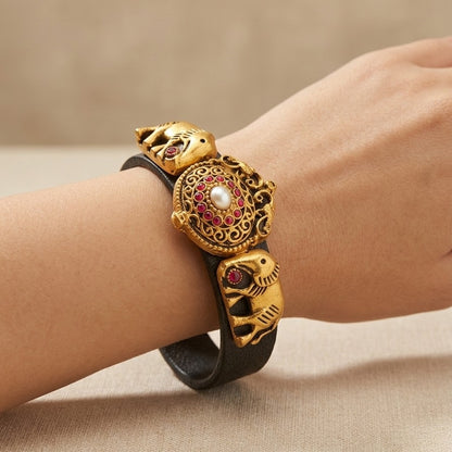 Elephant Charm Terracotta Bangle