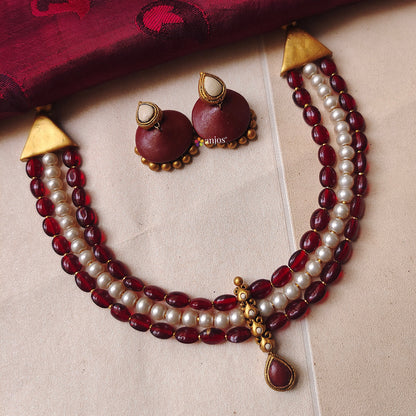 Maroon vibes Terracotta jewellery