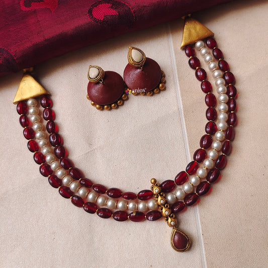 Maroon vibes Terracotta jewellery