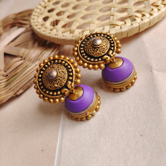 Lavender Bloom Terracotta Jhumka