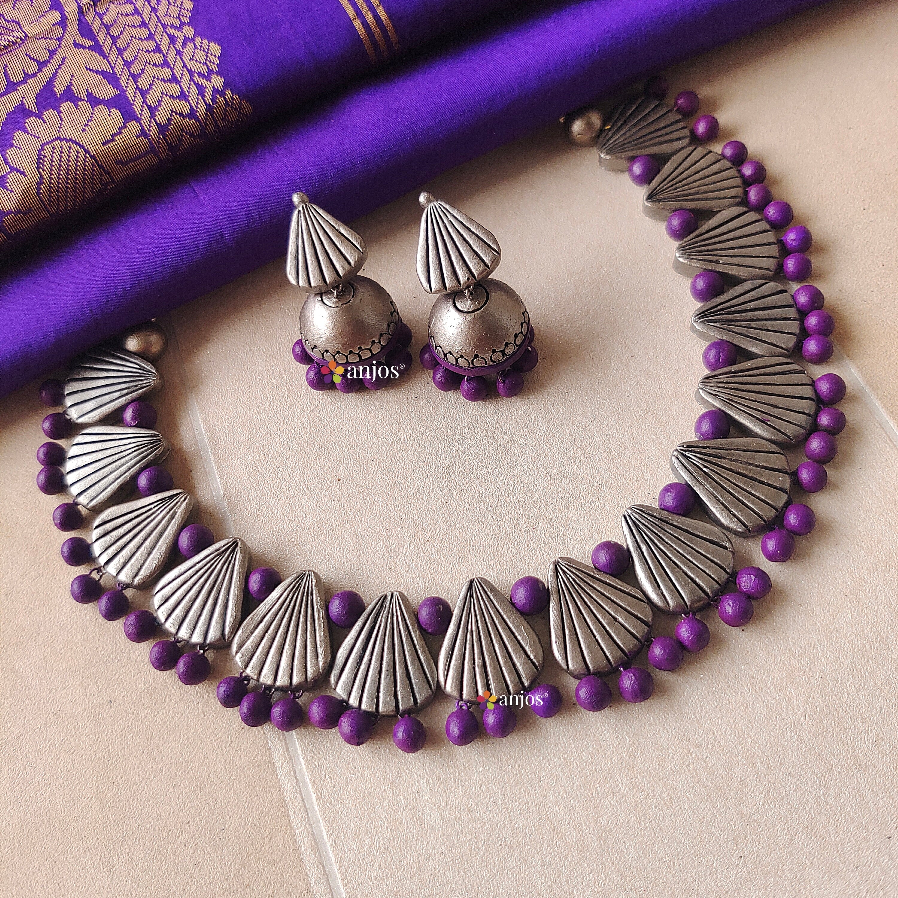 Silver petals Elegance Terracotta Jewellery