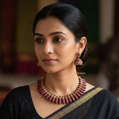 Maroon Mirage Terracotta Jewellery