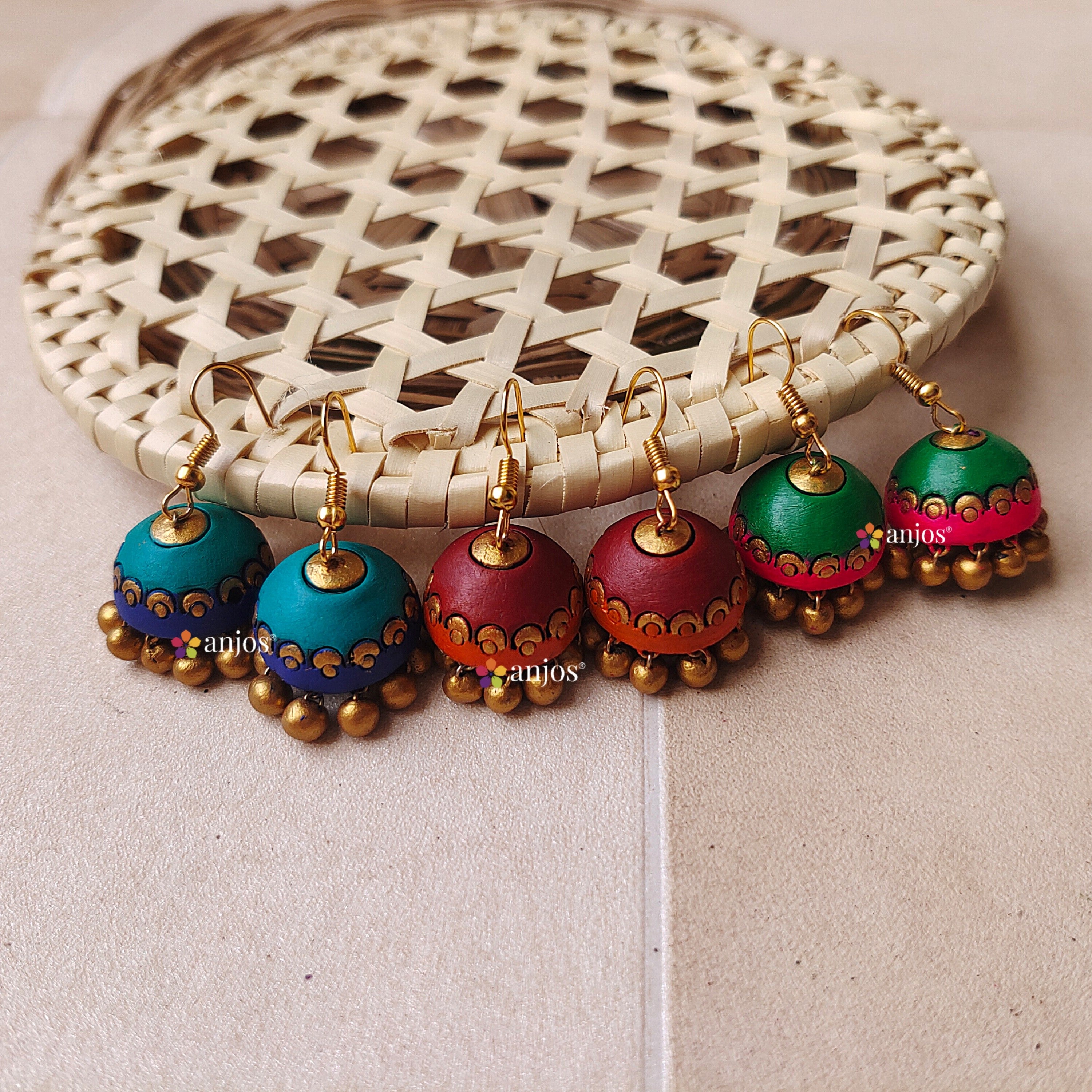 Terracotta Jhumkas (pack of 3)