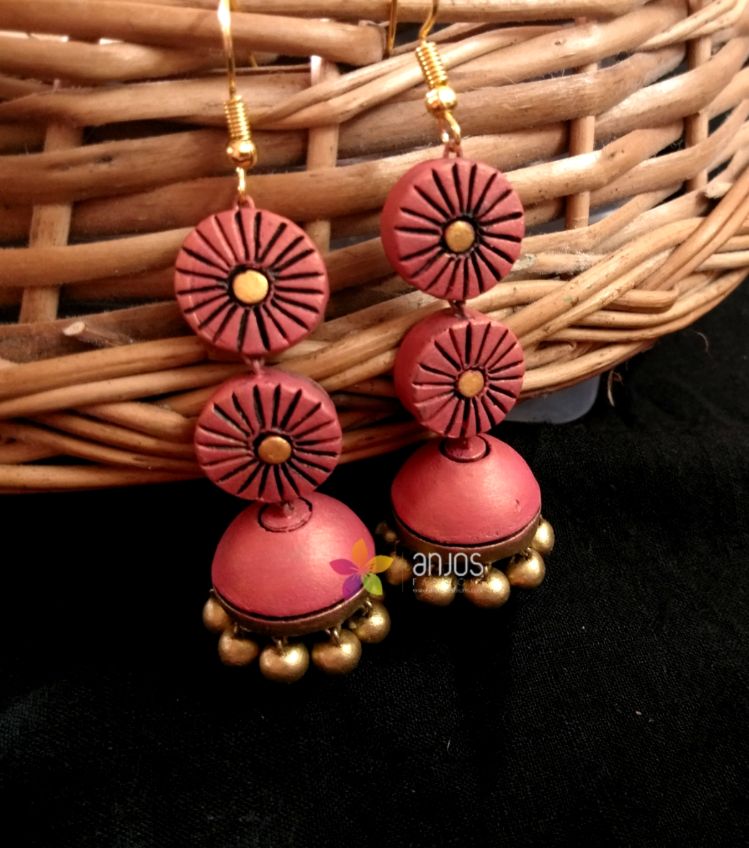 Buy HAUTE CURRY Silver Long Earings With Jhumka And Pink Stones | Shoppers  Stop